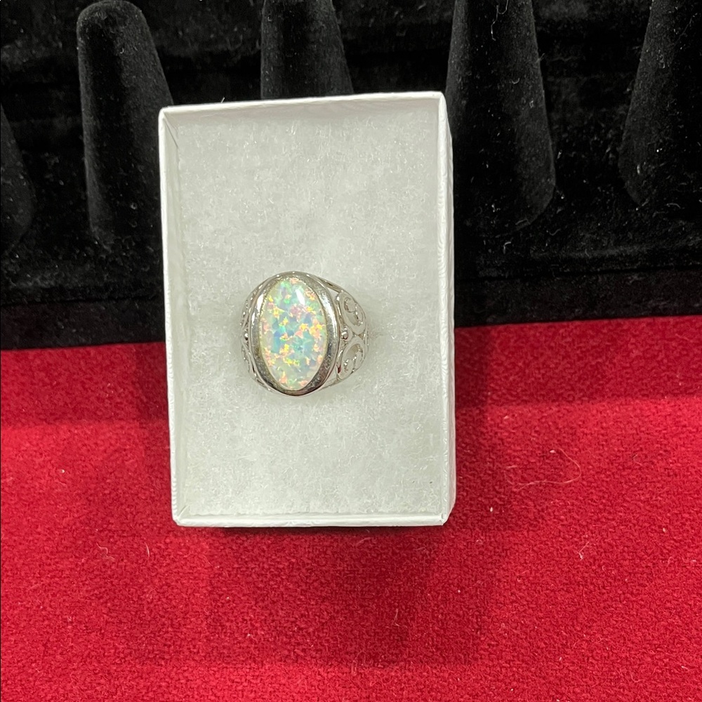 Silver 925 Ring With Opal Gemstone - image 4